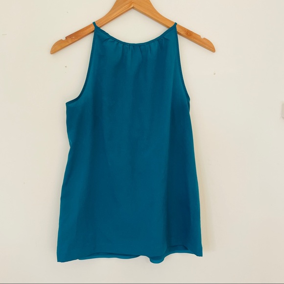 LOFT Aqua Teal Blue Spaghetti Strap Tank Top - Picture 2 of 5